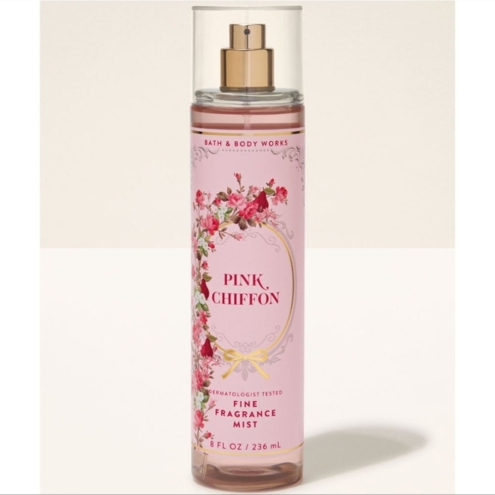 Bath & Body Works Pink Chiffon Fine Fragrance Body Mist 8oz NEW Rare